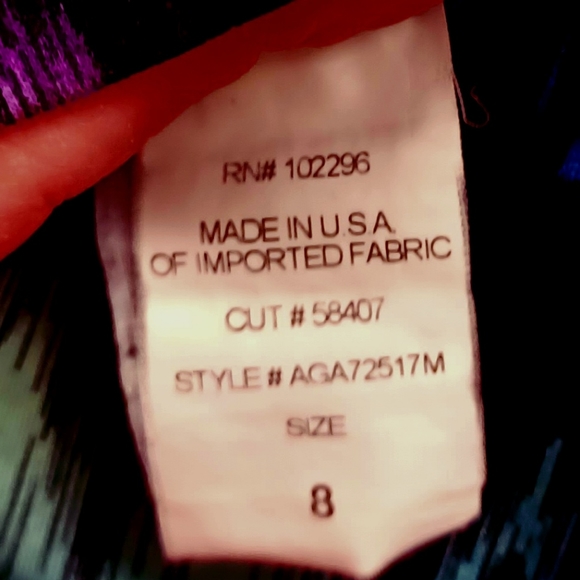 Long tank dress, size 8/Medium, blue, green purple, black - Picture 4 of 5